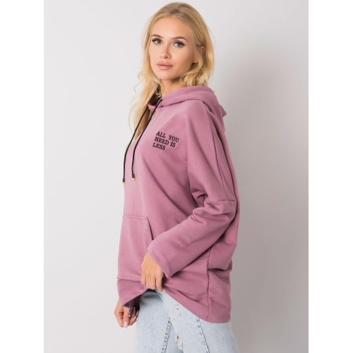 Světlá růžová klokaní mikina s kapucí