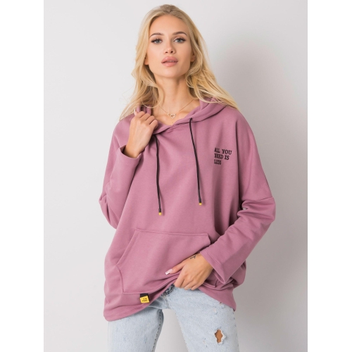 Světlá růžová klokaní mikina s kapucí