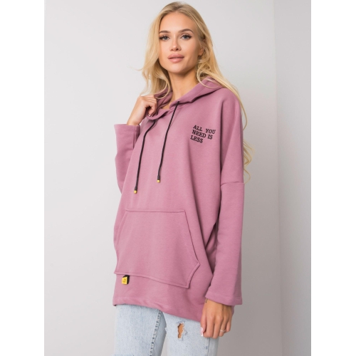 Světlá růžová klokaní mikina s kapucí