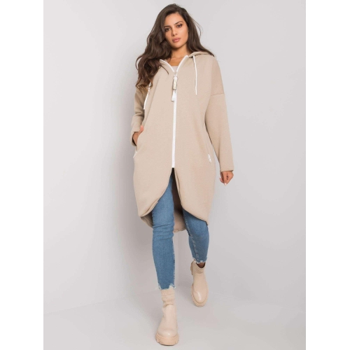 Dlouhá béžová mikina s kapucí