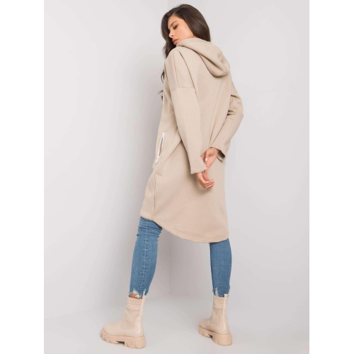 Dlouhá béžová mikina s kapucí