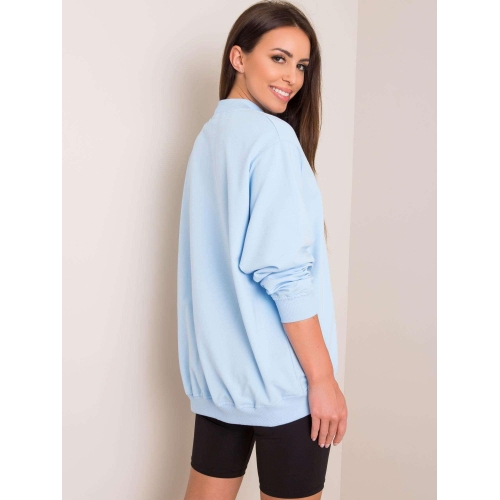 Základní světle modrá bavlněná mikina