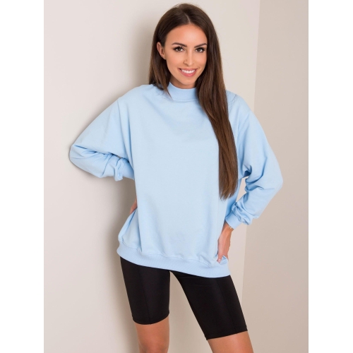 Základní světle modrá bavlněná mikina