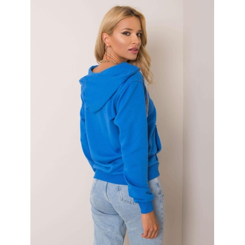 Tmavě modrá bavlněná mikina s kapucí