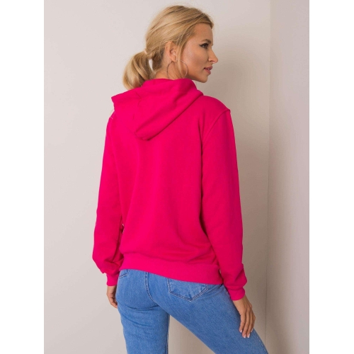 Bavlněná fuchsiová mikina s kapucí