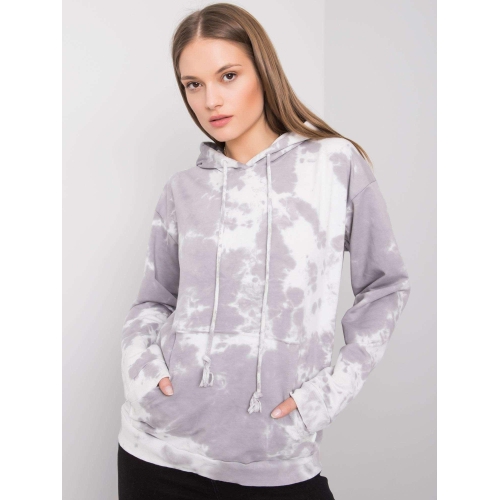 RUE PARIS Šedá dámská mikina s kapucí