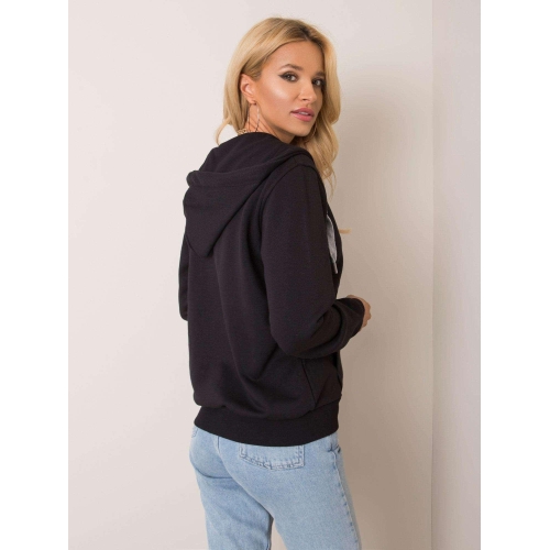 Černá bavlněná mikina s kapucí