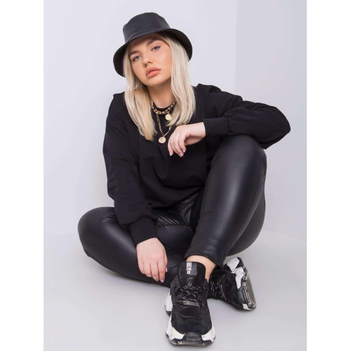 Černá obyčejná mikina plus velikosti