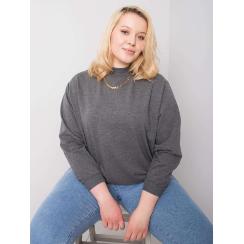 Tmavě šedá mikina melange plus size basic