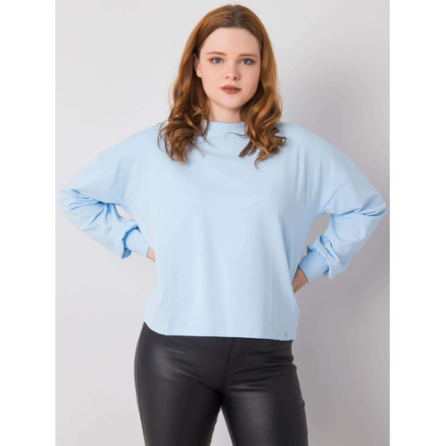 Světle modrá obyčejná mikina plus velikosti