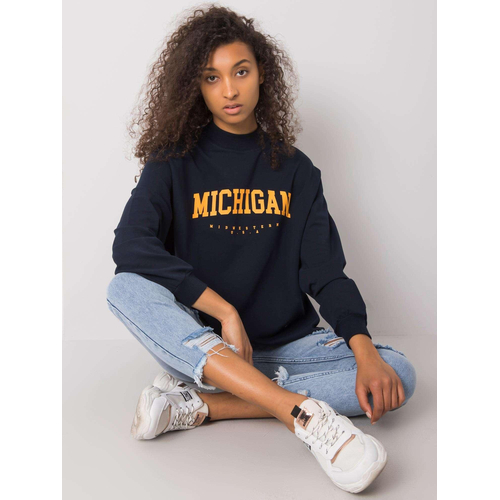 RUE PARIS Dámská bavlněná mikina v tmavě modré barvě