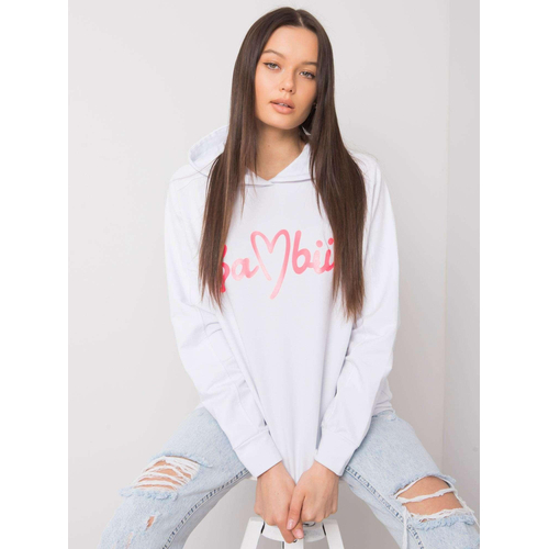 Dámská bílá mikina s kapucí s kapsami