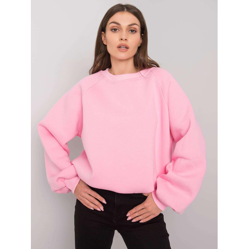 RUE PARIS Růžová jednobarevná mikina