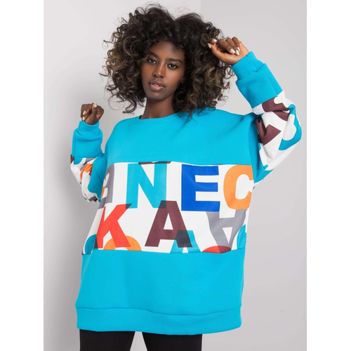 Dámská modrá mikina bez kapuce