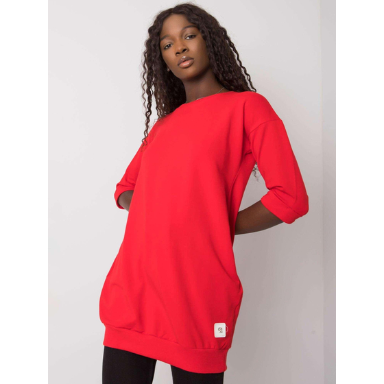 Dámská červená dlouhá mikina