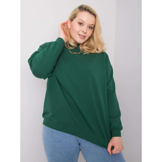 Tmavě zelená mikina plus size basic
