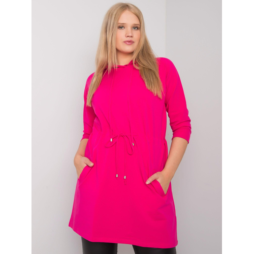 Fuchsiová dlouhá mikina větší velikosti