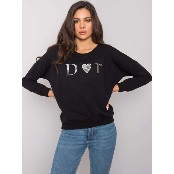 Černá dámská mikina bez kapuce