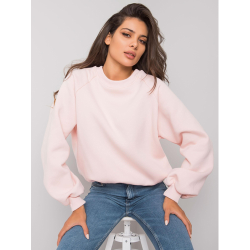 RUE PARIS Světle růžová hladká mikina